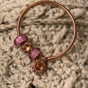 Authentic Pandora - 14K Rose Gold plated bracelet and charms